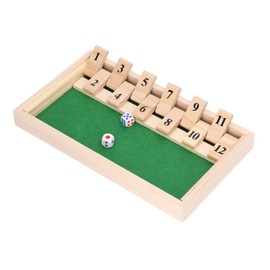 Shut The Box Game 12 Numbers Flip Tiles Dice Board Game Portable Party Funny Wooden Toy for Bars KTV Teahouse
