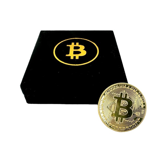 Aexus Bitcoin Coin in Luxury Velvet Gift Box | Display
