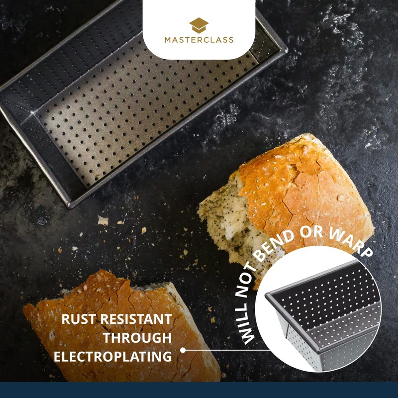 Master Class 2 lb Crusty Bake Non-Stick Loaf Pan, Grey