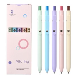 erofa 5 PCS Zennyth Gel Pens Quick Dry Fine Point Premium Retractable Rolling Ball Black Ink Smooth Writing Pens for School Office (Macarons)