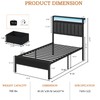 Furnulem Twin Bed Frames with Charging Station and LED Lights,