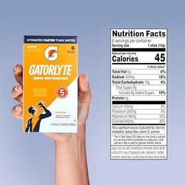 Gatorlyte Powder, Orange, Makes 20 Fl Oz (Pack of 48)