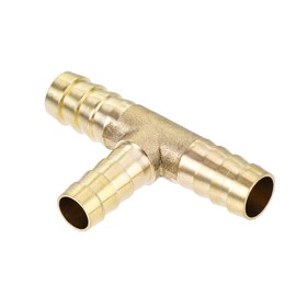 uxcell Reducing Barb Hose Fitting Tee T Shape Pipe Connector Brass 3/8" x 3/8" x 5/16"