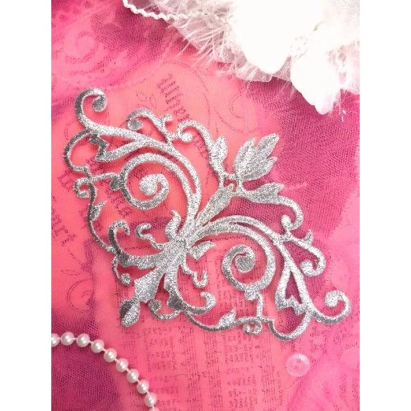 Unbranded Embroidered Applique Silver Metallic Iron On Sewing Crafts Patch