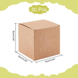 PH PandaHall Pack of 30 Gift Boxes Kraft Paper Box 9 x 9 x 9 cm Large Gift Boxes Small Jewellery Gift Boxes Made of Cardboard Paper for Gifts Christmas Wedding Birthday Party