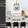 KOSTOMO 4-Light Black Farmhouse Chandelier Lantern Chandelier Light Fixture for