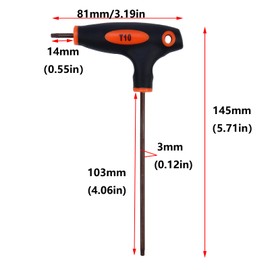 Antrader T10 Torx Screwdriver,Anti Tamper Proof Torx Key,S2 Steel T-Handle Dual End Wrench-1Pcs