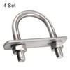sourcing map Round U-Bolt 1.38"(35mm) Inner Width 60mm Length Steel