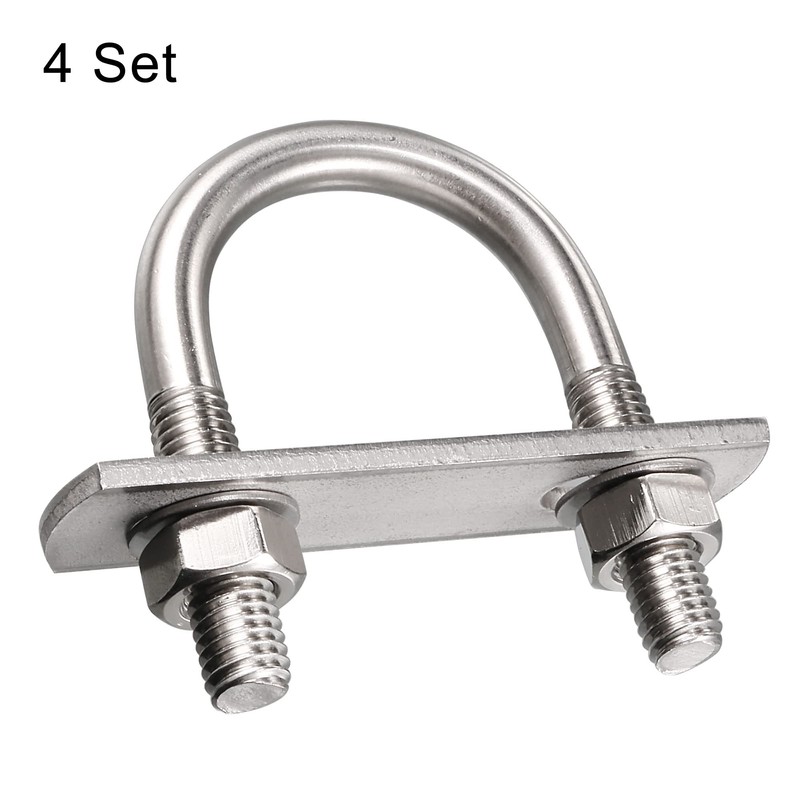 sourcing map Round U-Bolt 1.38"(35mm) Inner Width 60mm Length Steel