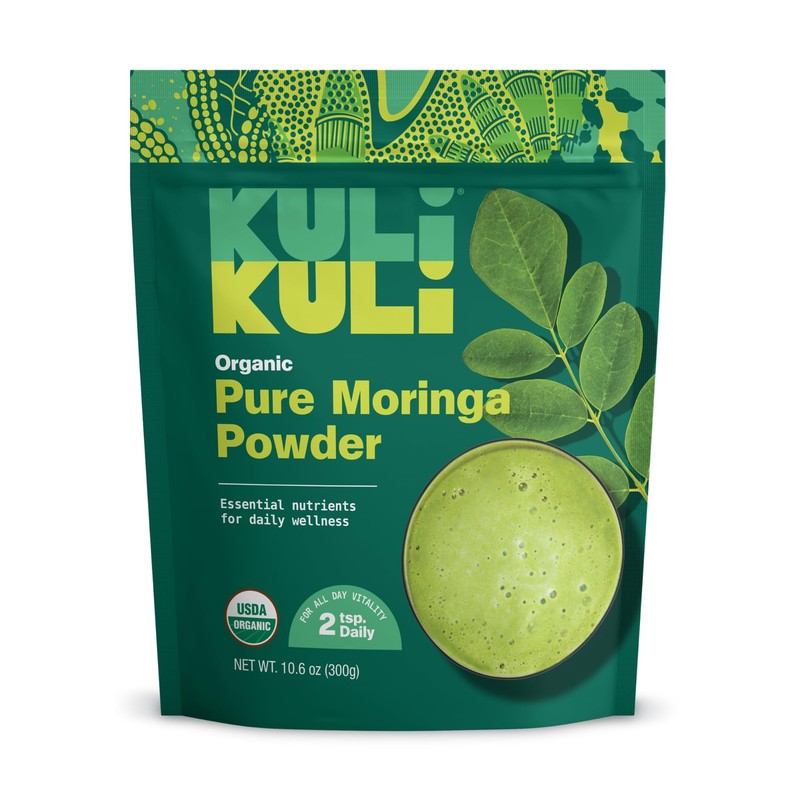 Kuli Kuli Moringa Oleifera Organic Leaf Powder & Green Smoothie,