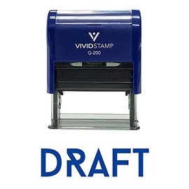 Draft Office Self-Inking Office Rubber Stamp (Blue) - M