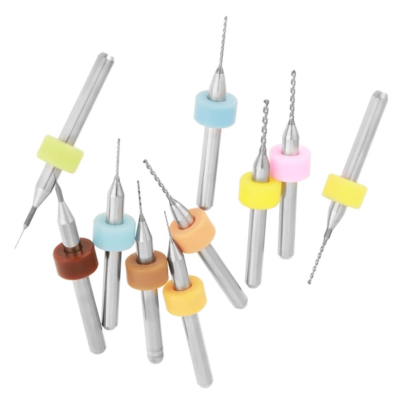 10 Pieces PCB Drill Bit Spiral Drill Bit Set 0.1-1.0