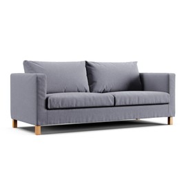Comfort Works Custom Karlstad Sofa Cover, Slipcover Replacement for IKEA Karlstad Sofa (Weave Grey)