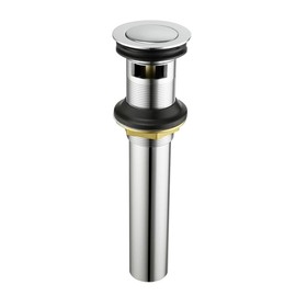 Purelux Bathroom Sink Drain Stopper Faucet Vanity Sink Pop Up Drain Assembly with Overflow, Chrome Finish
