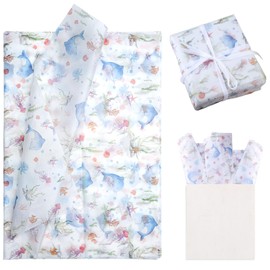 30pcs Ocean Themed Tissue Paper, Whale Starfish Shell Seaweed Sea Beach Art Soft Wrapping Paper for DIY Crafts Birthday Valentine Baby Shower Party Gift Bags