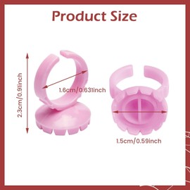 Wincredulous 100 PCS Lash Glue Rings, Lash Glue Holder, Lash Extension Volume Lashes Quick Blossom eyelash glue holder for Eyelash Extension Supply (Pink)