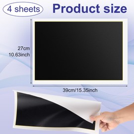 Pndeyo 4 Sheets Laser Engraving Paper, 15.35in x 10.63in Laser Marking Paper, Laser Engraving Marking Paper for Ceramics Crystal Plexiglass Glass Plastic- Black