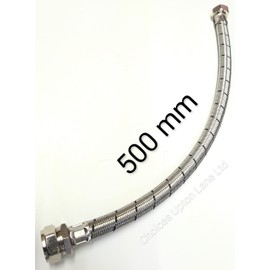 Flexible Tap Connector 22mm Compression X 3/4 BSP Female Thread X 500mm Length