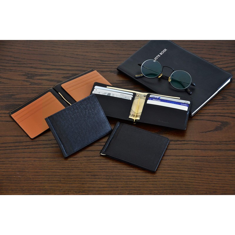 Lucriel Men's Money Clip, Thin and Lightweight Leather Money Clip