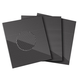 Rolcoassuns Carbon Fiber Sheet, 3K Full Carbon Fiber Board 240×240 MM,Available in 0.5mm 1.0mm 1.5mm 2mm 2.5mm 3.0mm 4.0mm, 100% Plain Weave Glossy Surface Carbon Fiber Plate