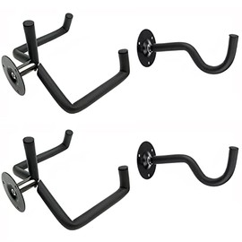 Jashem Jashem Guitar Wall Mount Acoustic Electric Classical Guitar, Ukulele, Banjo and Mandolin Wall Hanger Slat Wall Horizontal Guitar Holder Bass Stand Rack Hook (2 Packs)