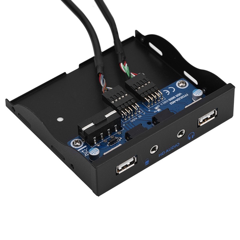 USB2.0 HDAUDIO Floppy Front Panel 3.5'' 9Pin to 2 USB2.0