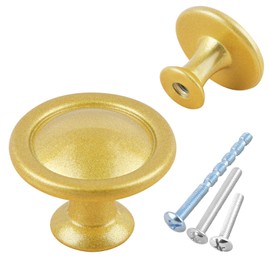 Kalolary 12 Pack Gold Cabinet Hardware Knobs, 1.18 Inch Kitchen Drawer Knob with Screws for Kitchen Drawer Dresser Cupboard Door Handles Pull Bathroom Handle Modern Pulls Handles
