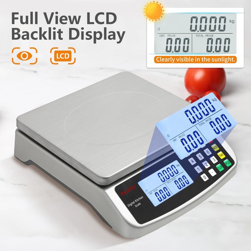 Food Scale 88lb/40kg Large Digital Kitchen Scale 0.05oz/1g with Price