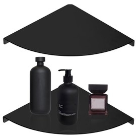 Melairy 2-Pack Black Shower Corner Shelf 304 Stainless Steel Bathroom Shower Caddy Wall Mounted 7.87in Triangular Corner Shelf for Bathroom Kitchen Balcony