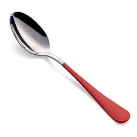 Onlycooker Red Dinne spoons Set 24 Piece,Red Handle Silverware Spoon 18/0 Stainless Steel Flatware Bulk Spoon,7.3-inch Dessert Spoons Sets Table Spoon Set of 24,Mirror Finished Dishwasher Safe