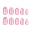Square Press on Nails White French Tip Fake Nails Pink