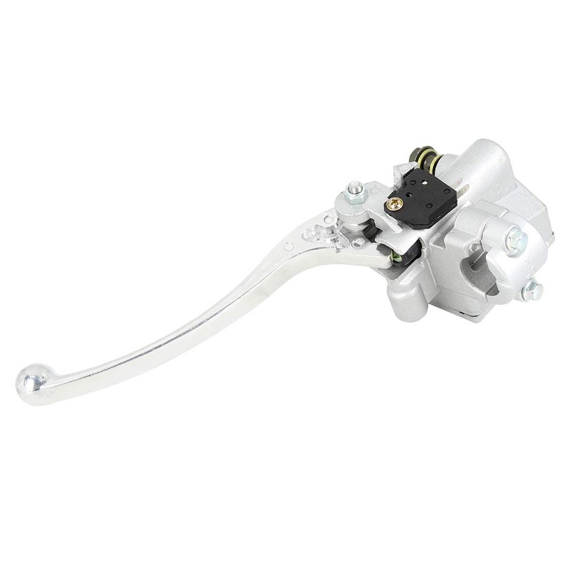 Motoforti Front Silver Tone Metal Motorcycle Brake Master Cylinder Pump