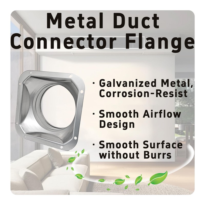 bociloy 4 Inch Duct Connector Flange, Metal Straight Pipe Flange