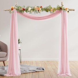 30" x 20Ft Wedding Arch Draping Fabric, 1 Panel Dusty Rose Sheer Curtain Drapes Extra Wide & Long Backdrop Curtains for Wedding Arch Ceremony Birthday Party Decorations