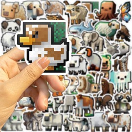 Mosaic Animals Stickers for Laptop (Pack of 50), Gift for Children, Teenagers, Adults, Boys, Animal Stickers, Waterproof Vinyl Stickers for Scrapbooking, Skateboard, Car, Luggage