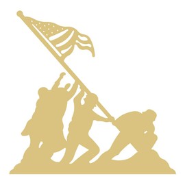 Iwo Jima Cutout Unfinished Wood Tribute Home Decor Memorial Military Door Hanger MDF Shaped Canvas Style 2 (12")