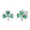 KINGWHYTE Clover Earrings 925 Sterling Silver Clover Leaf Earrings Green