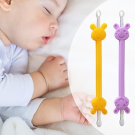Flutaire Booger Picker for Infants, 2-Pack Baby Nasal Booger and Earwax Remover for Newborns and Toddlers, Safe & Easy to Use, Infant Booger Picker for Sticky & Dried Boogers, Baby Boogie Picker (Orange & Purple)
