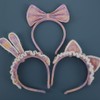 TQUXNGA Zartes Strick-Haarband mit Katzenohren/Schleife, Dekoration, für Damen, Teenager, zum