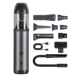 osvdo Portable Car Vacuum High Power 16000Pa, 4 in 1 Cordless Handheld Vacuum with Flexible Hose, 2.5H Type-C Charge, 2 Suction Modes, Mini Vacuum Cleaner for Car (Black)