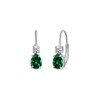 Emerald Earrings for Women Sterling Silver 7x5mm Teardrop Synthetic Quartz