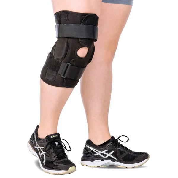 BraceAbility ROM Hinged Knee Brace - Best Torn Meniscus Kneecap Immobilizer Support with Dual-Axis Hinges for ACL, MCL and PCL Injury Pain Relief, Post-Op Recovery, Arthritis and Hyperextension (2XL)