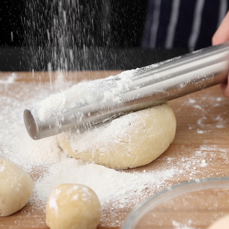 316 Stainless Steel Household Non Stick Rolling Pin Kitchen Cooking