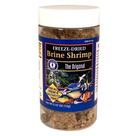 San Francisco Bay Brand Fish Food Freeze Dried Brine Shrimp - All Natural, Sustainably Harvested, High Protein Dried Brine Shrimp for Freshwater and Saltwater Fish - 0.42 oz (12g)