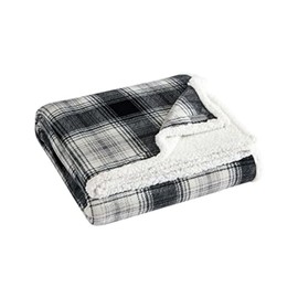 Eddie Bauer- Queen Blanket, Ultra Soft & Cozy Plush Home Décor, All Season Bedding (Vail Plaid Grey, Queen)