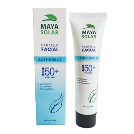 MAYA SOLAR Protector Solar Facial Control De Brillo FPS 50+ (50 ml) | Efecto Matificante de Larga Duración | No Grasoso y Anti-Brillo | Rápida Absorción UVA/UVB | Previene Manchas
