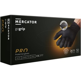 Nitrile Gloves Pack of 100 Protective Gloves Durable Work Gloves Gardening Gloves S - XXL Size Comfortable Disposable Gloves GoGrip Disposable Latex-Free Nitrile Gloves (L 100 Pieces, Black)