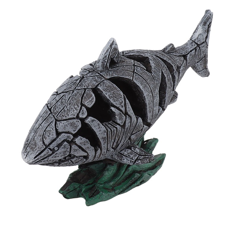 Shark Sculpture Hollowed Waterproof Resin Durable 7.3in Long 4.5in Wide