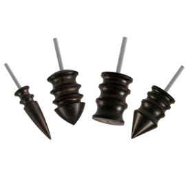 4pcs Leather Burnisher Bits for Rotary Tool, 4 Styles Leather Burnishing Tool Polished Head Ebony Burnishing Tips Machine Accessories for Leather Craft Edges (Style 1)