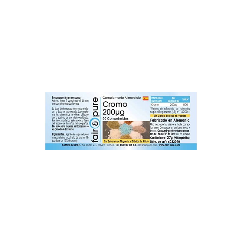 Chrome Tablets 200 μg – Made of Chrome Picolinate –